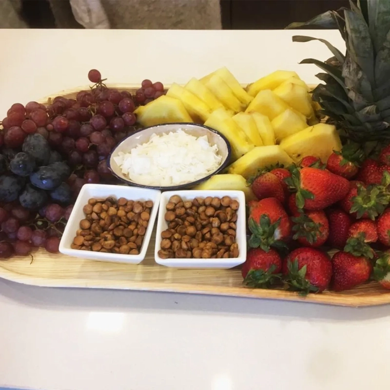 SET DE 3 BANDEJAS ECOLOGICAS DE HOJA DE PALMA BANDEJAS HOJA DE PALMA MARRON - 1