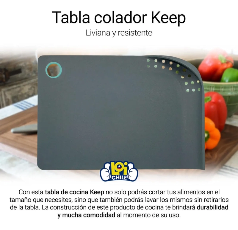TABLAS PARA CORTAR ALIMENTOS CON COLADOR KEEP COCINA - 1