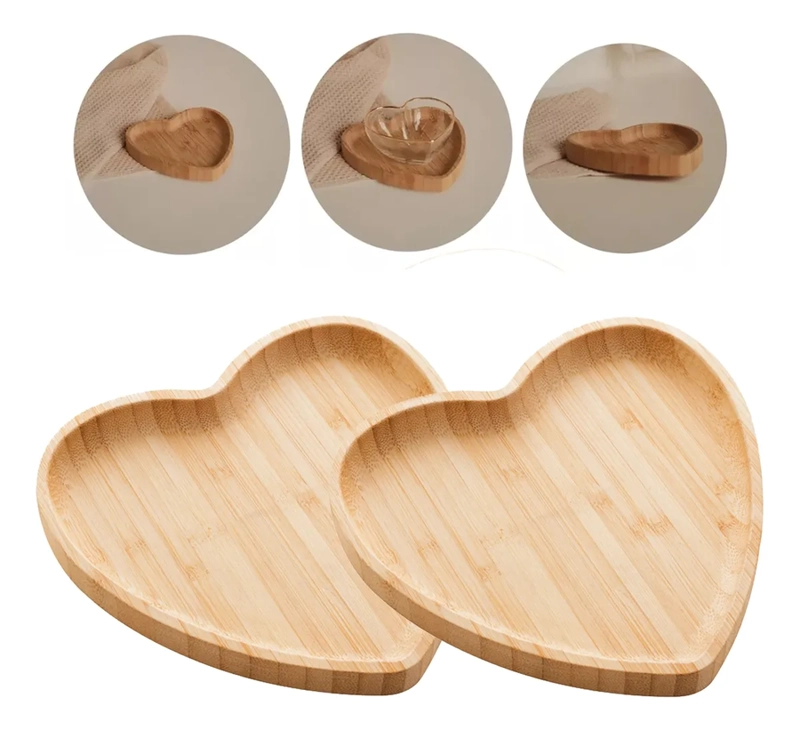 TABLA PICOTEO CORAZON BAMBU PICNIC COMPARTIR APERITIVO 27CM - 2