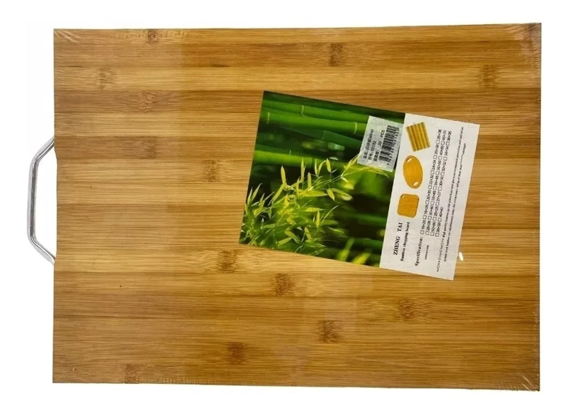 TABLA BAMBU PARA CORTAR PICAR CARNE VERDURAS ASADO 26X36CM RECTANGULAR MADERA - 2