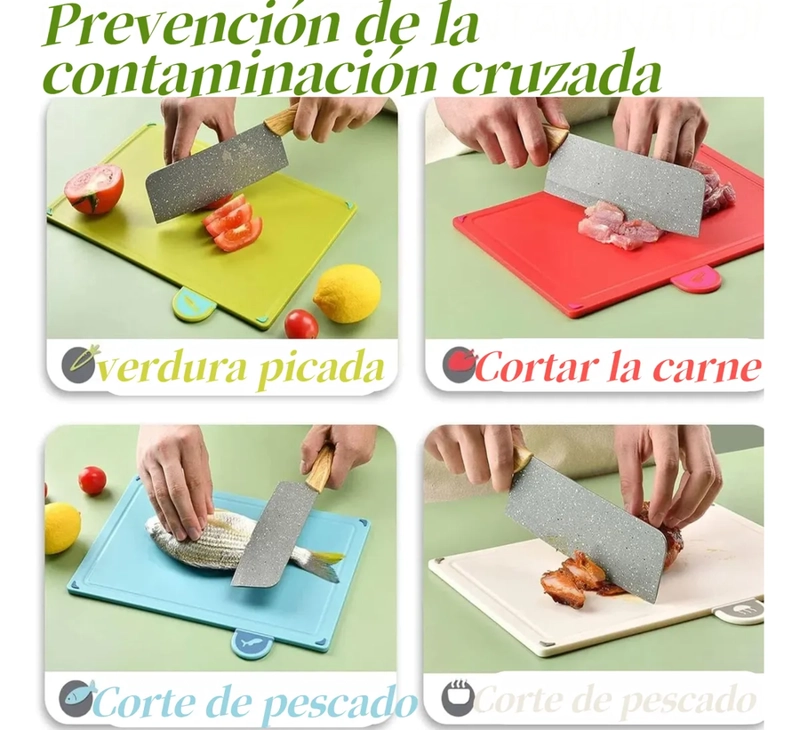 ABLAS PARA PICAR CON BASE Y COLORES INDICADORES 4 PIEZAS - 2