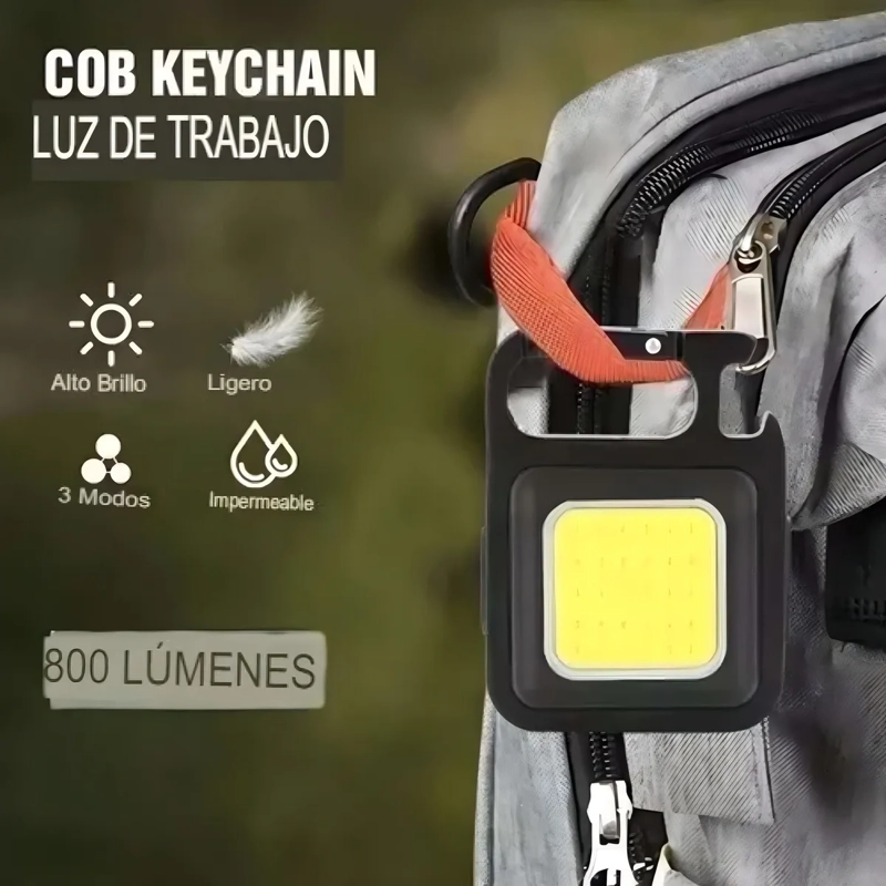 LINTERNA LED COB RECARGABLE LLAVERO GANCHO MINI LUZ MAGNETIC LINTERNA NEGRO LUZ BLANCO - 4