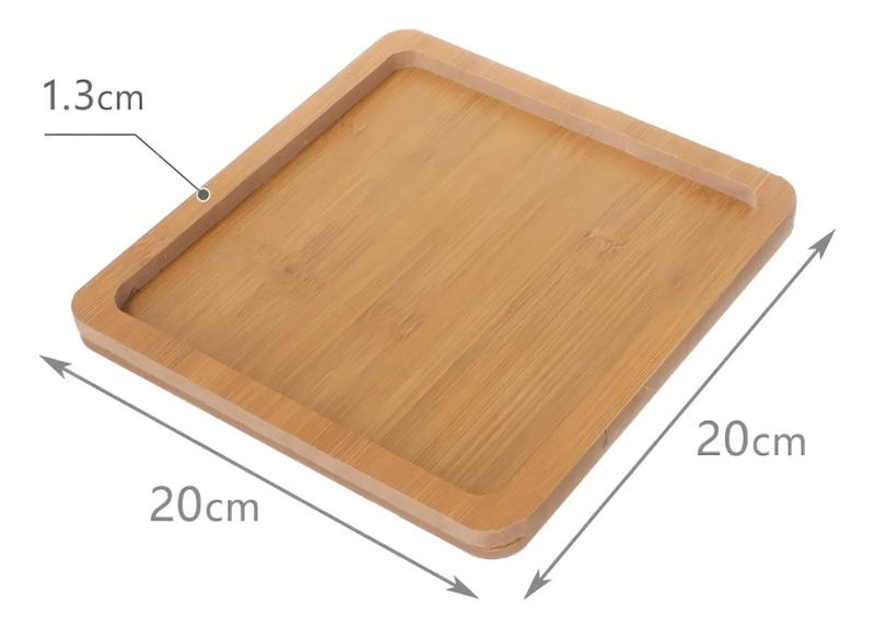 TABLA DE MDF TRUPAN PARA APERITIVOS, PACK DE 4 CUADRADA, CON CANALETA. - 2