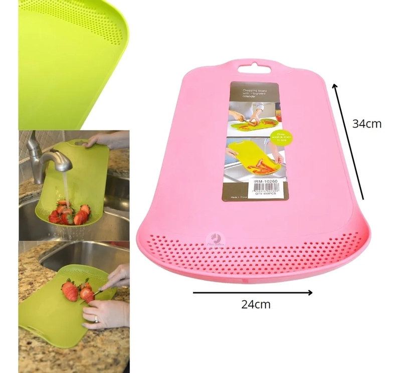 TABLA PARA PICAR ALIMENTOS COCINA CON COLADOR TABLA CON COLADOR - 1
