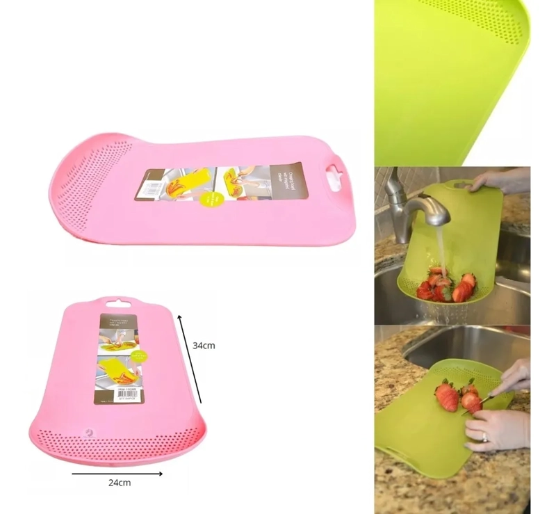 TABLA PARA PICAR ALIMENTOS COCINA CON COLADOR TABLA CON COLADOR - 2