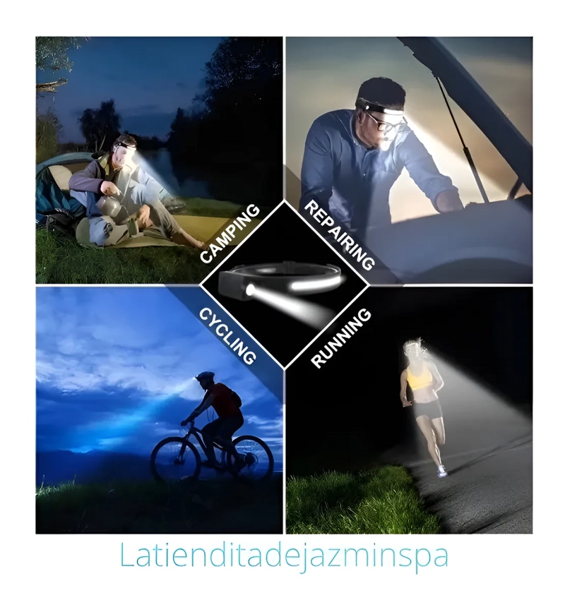 LINTERNA FRONTAL LED BRILLANTE LUZ CAMPING LAMPARA DE CABEZA LUZ BLANCO - 2