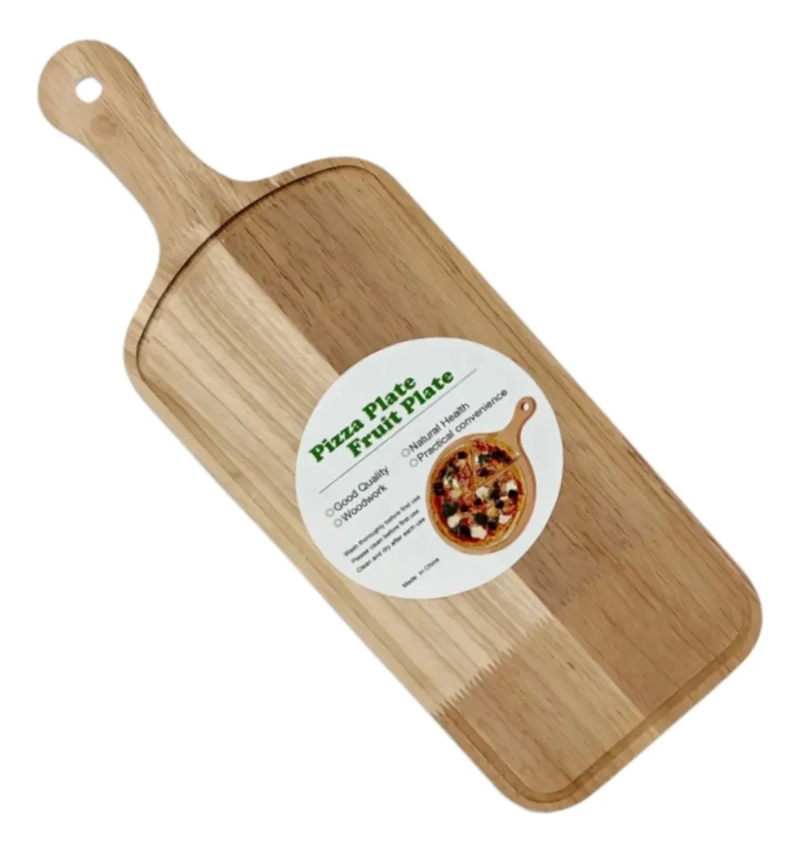 TABLA PARA PICAR QUESOS PICOTEO DE MADERA BAMBU 46CM LISO BEIGE - 1