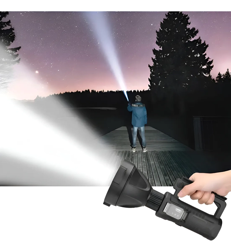FOCO LINTERNA LED LARGO ALCANCE 600 METROS USB TRIPODE LED COLOR DE LA LUZ BLANCO FRIO H70 - 4