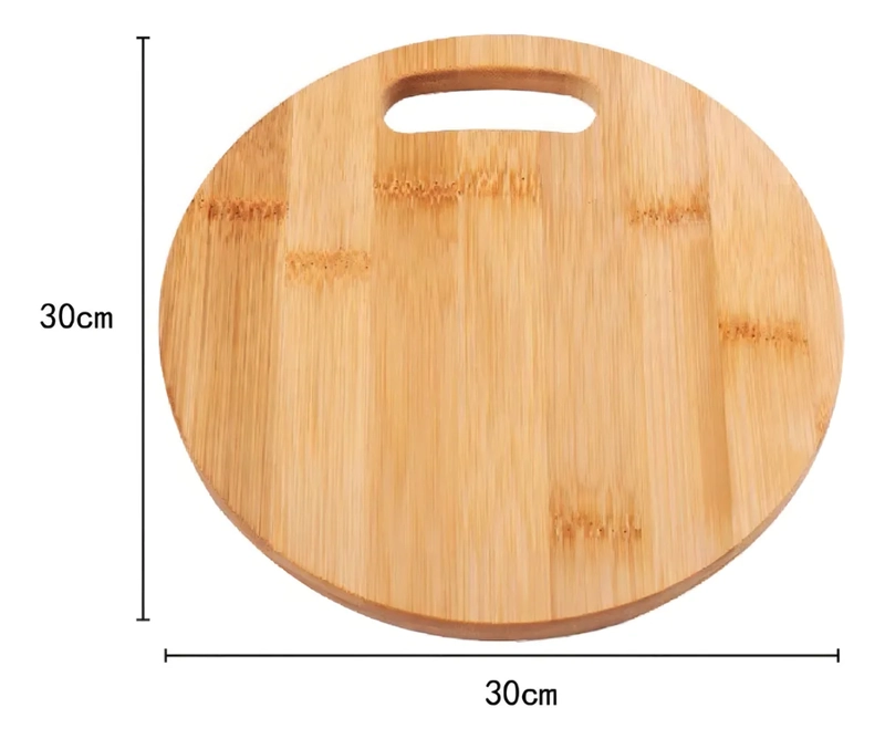 TABLA PARA PICAR Y CORTAR DE MADERA CIRCULAR ENCHAPADA 30CM LISO - 2