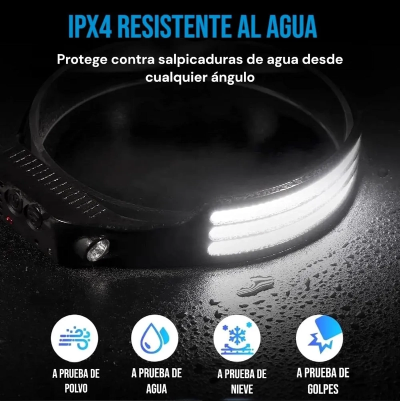 LINTERNA CINTILLO 3 LED FRONTAL CON SENSOR RECARGABLE - 1