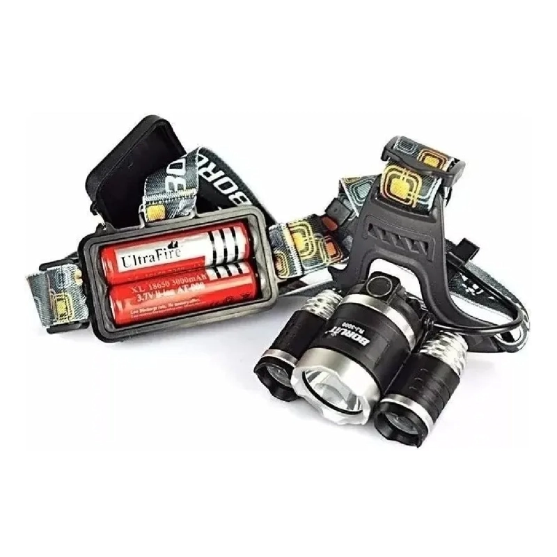LINTERNA LED MINERO FRONTAL 5000 LUMENES BORDO NEGRO - 1