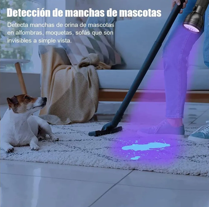 LINTERNA ULTRAVIOLETA 50 LED UV DETECTORA SUSTANCIAS VIOLETA NEGRO - 3