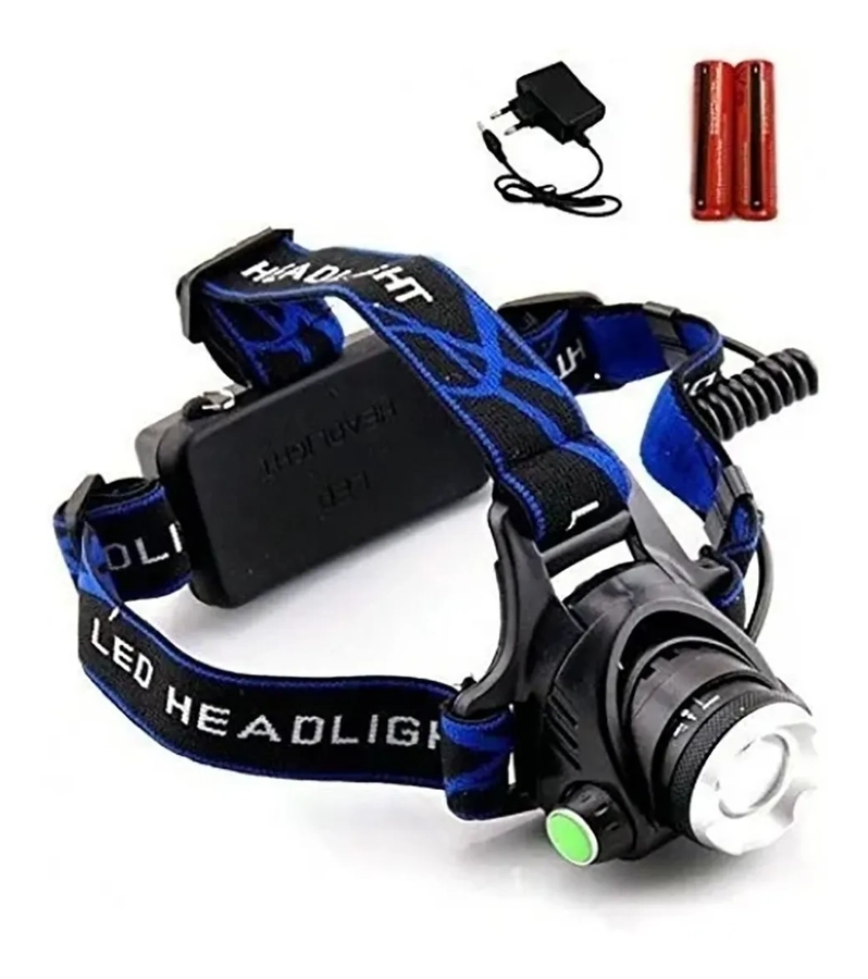 LINTERNA FRONTAL LED DE CABEZA RECARGABLE 1600 LUMENES LINTERNA NEGRO LUZ BLANCO - 2