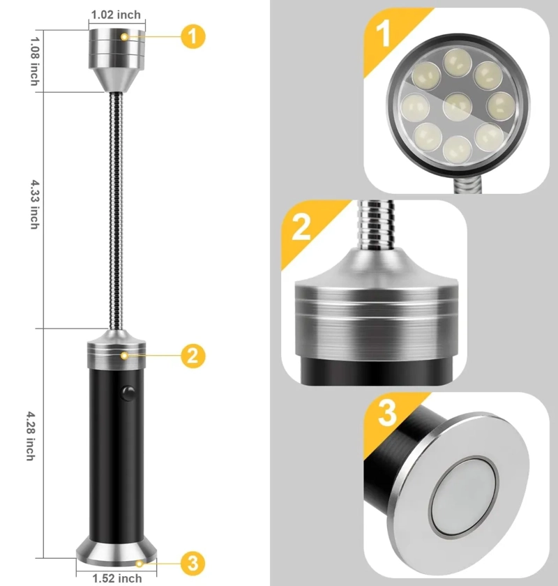 2 PIEZAS LUZ DE LA PARRILLA, LUZ PARA LEER, LINTERNA - 5