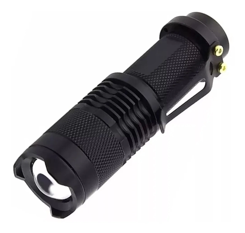 LINTERNA UV ULTRAVIOLETA LED , CON ZOOM, USA PILLA AA, METAL VIOLETA NEGRO - 4