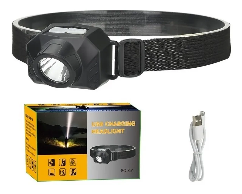 LINTERNA CABEZA USB LED CINTILLO CICLISMO OUTDOOR TREKKING - 1