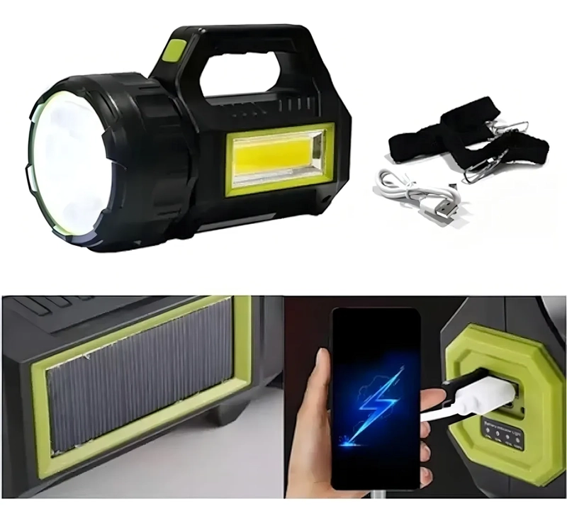 LINTERNA LARGO ALCANCE RECARGABLE USB 600MTS 6 FUNCIONES T95 LINTERNA NEGRO LUZ BLANCO - 4