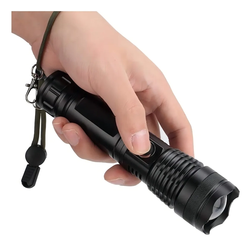 LINTERNA TACTICA LED P50 RECARGABLE USB ZOOM COLOR DE LA LINTERNA NEGRO COLOR DE LA LUZ BLANCO - 3