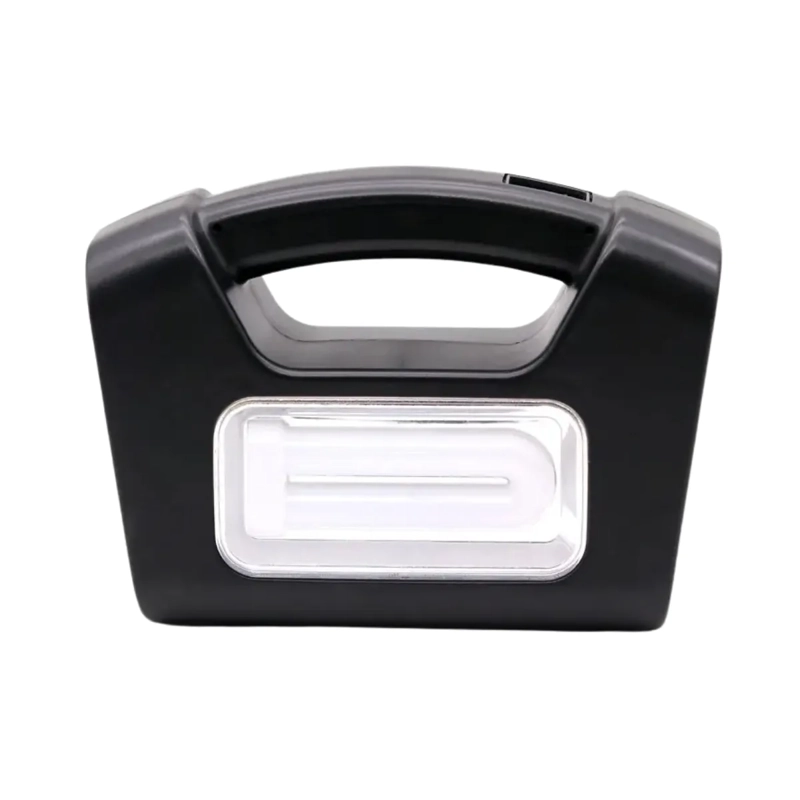 KIT EMERGENCIA SOLAR PANEL CAMPING LINTERNA LED AMPOLLETAS BLANCO NEGRO - 2