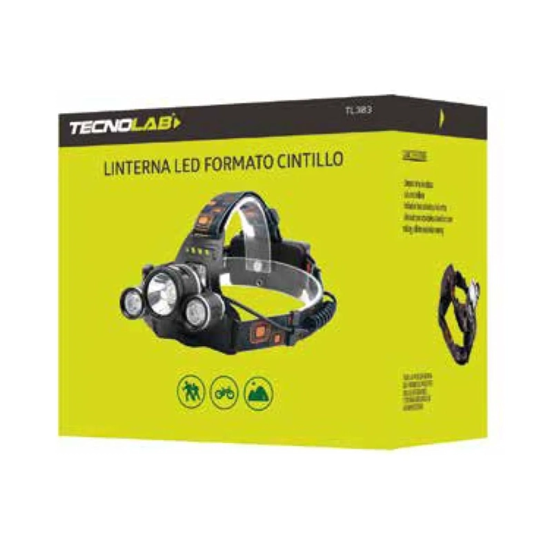 LINTERNA CINTILLO LED CREE TECNOLAB RECARGABLE TL303 LINTERNA NEGRO LUZ BLANCO - 2