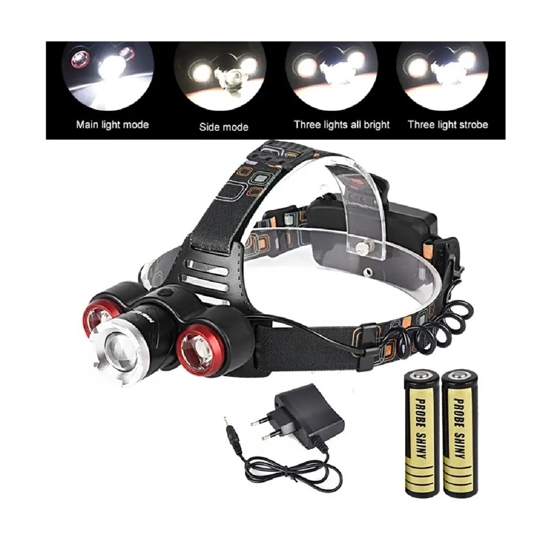 POTENTE LINTERNA MINERA LED 8500LM T6 + COB AZUL - 3
