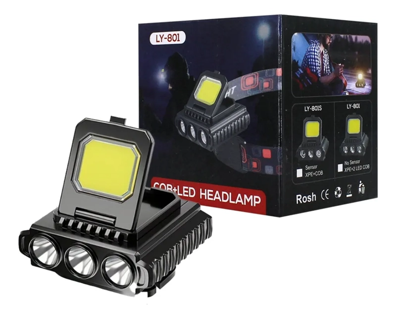 LINTERNA MINERO RECARGABLE DOBLE LED USB CON SENSOR PROXIMID - 2