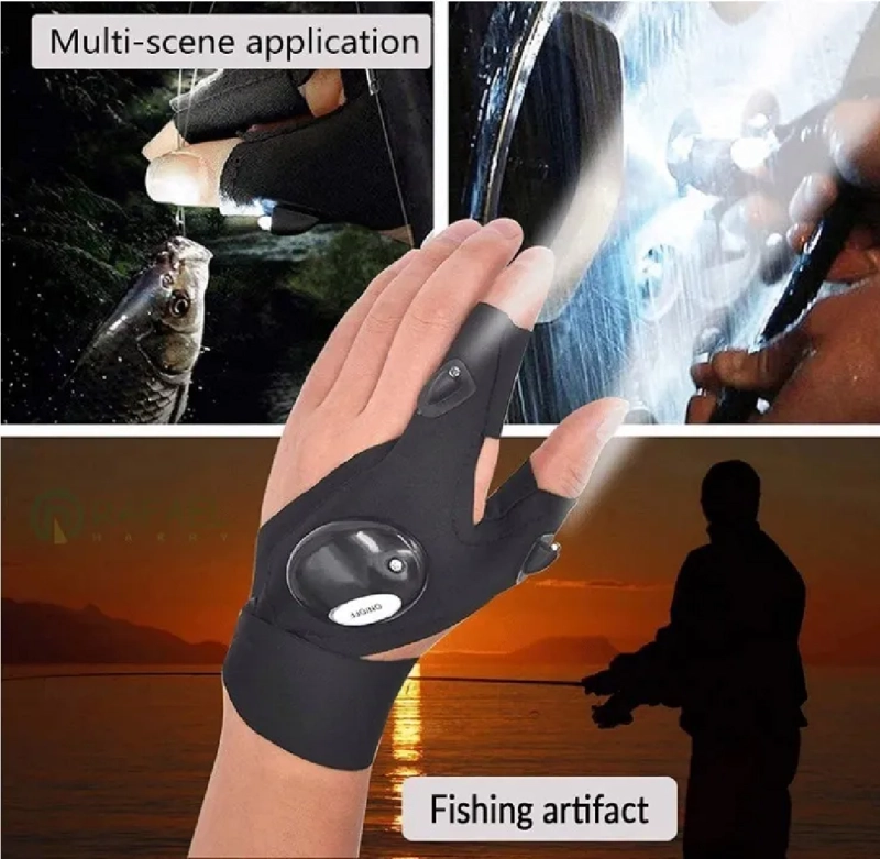 GUANTES DE PESCA LUMINOSOS CON LINTERNA LED, 2 PIEZAS - 2