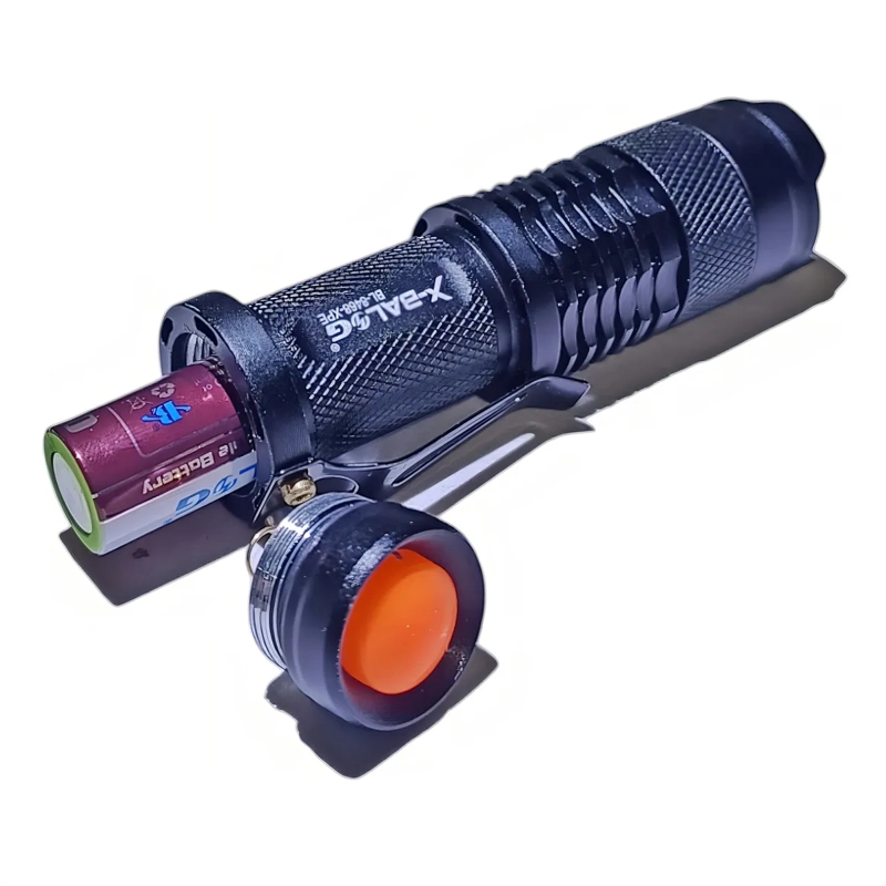 MINI LINTERNA LED BATUTA POLICIAL MILITAR TACTICO LINTERNA NEGRO LUZ BLANCO - 3