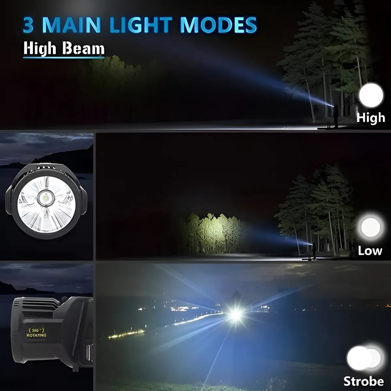 LINTERNA MULTIFUNCIONAL SOLAR REFLECTOR RECARGABLE LED W5167 COLOR DE LA LUZ BLANCO - 4