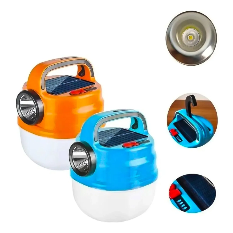 LAMPARA LINTERNA LED SOLAR RECARGABLE INDICADOR CARGA HB-V80 - 3
