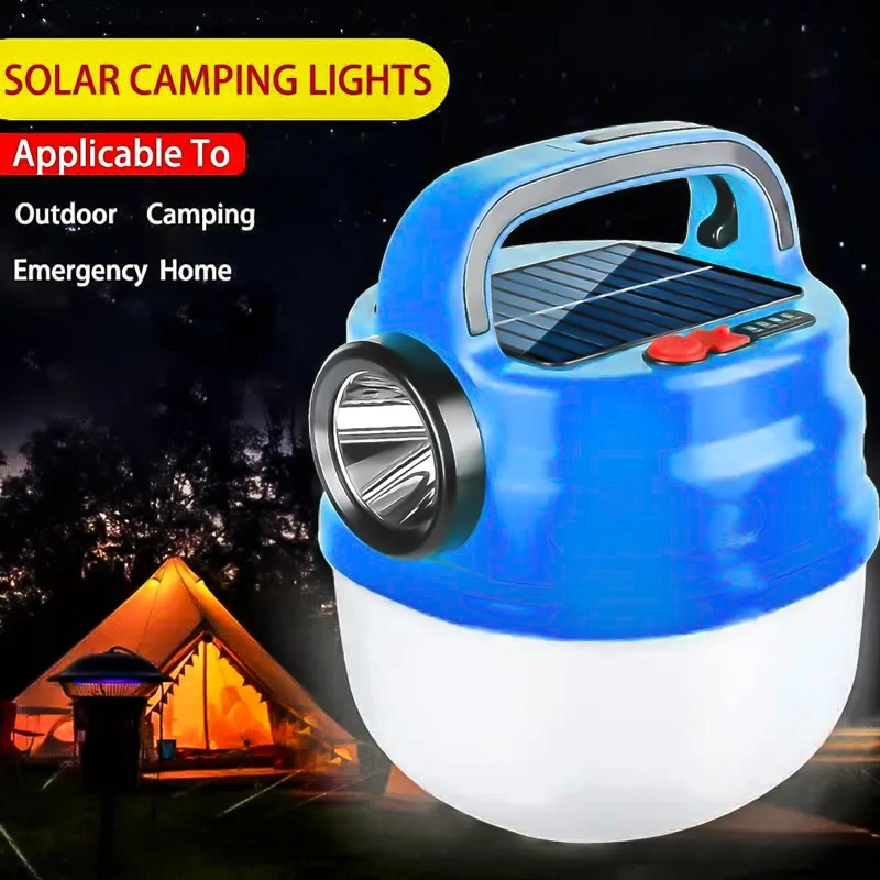 LAMPARA LINTERNA LED SOLAR RECARGABLE INDICADOR CARGA HB-V80 - 4