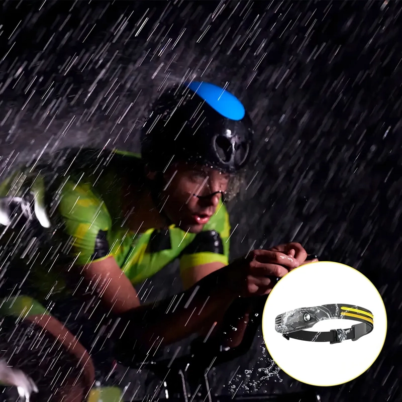 LINTERNA VINCHA BICI MINERO LUZ RECARGABLE USB CON SENSOR LINTERNA NEGRO LUZ BLANCO - 3