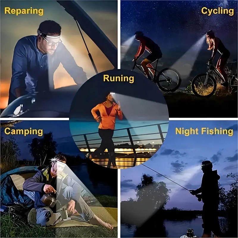 LINTERNA VINCHA BICI MINERO LUZ RECARGABLE USB CON SENSOR LINTERNA NEGRO LUZ BLANCO - 4