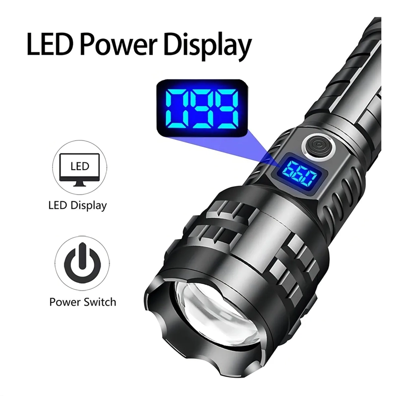 LINTERNA LINTERNA DE CARGA TACTICA DE 100000 LUMENES - 2