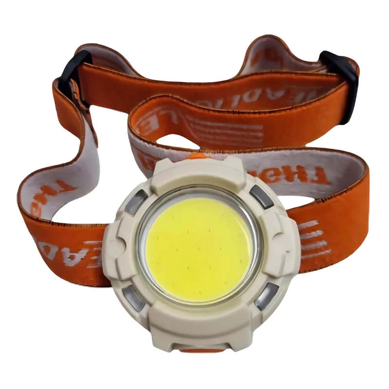 LINTERNA FRONTAL LED MINERO CINTILLO LED CARGA USB 6 MODOS LINTERNA BEIGE LUZ BLANCO - 1