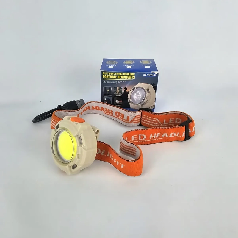 LINTERNA FRONTAL LED MINERO CINTILLO LED CARGA USB 6 MODOS LINTERNA BEIGE LUZ BLANCO - 3