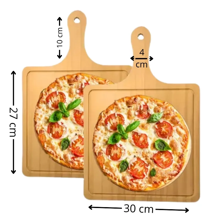 TABLAS PIZZA TABLA CUADRADA PICOTEO PLATO MADERA 27X30CM - 1