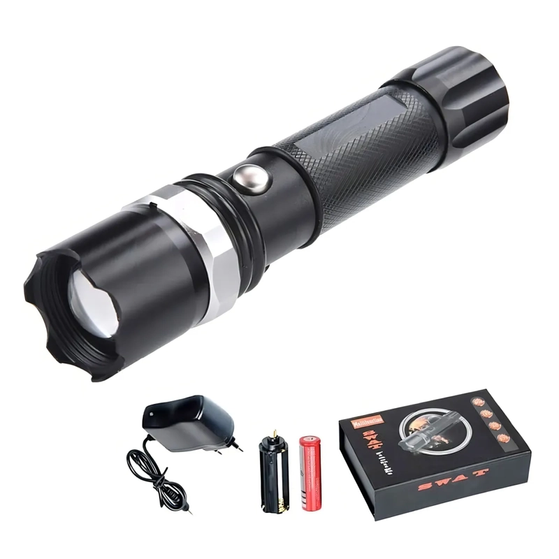 LINTERNA LED CAMPING LINTERNA TACTICA 18000 LUMENS CAMPING LINTERNA NEGRO LUZ BLANCO - 2