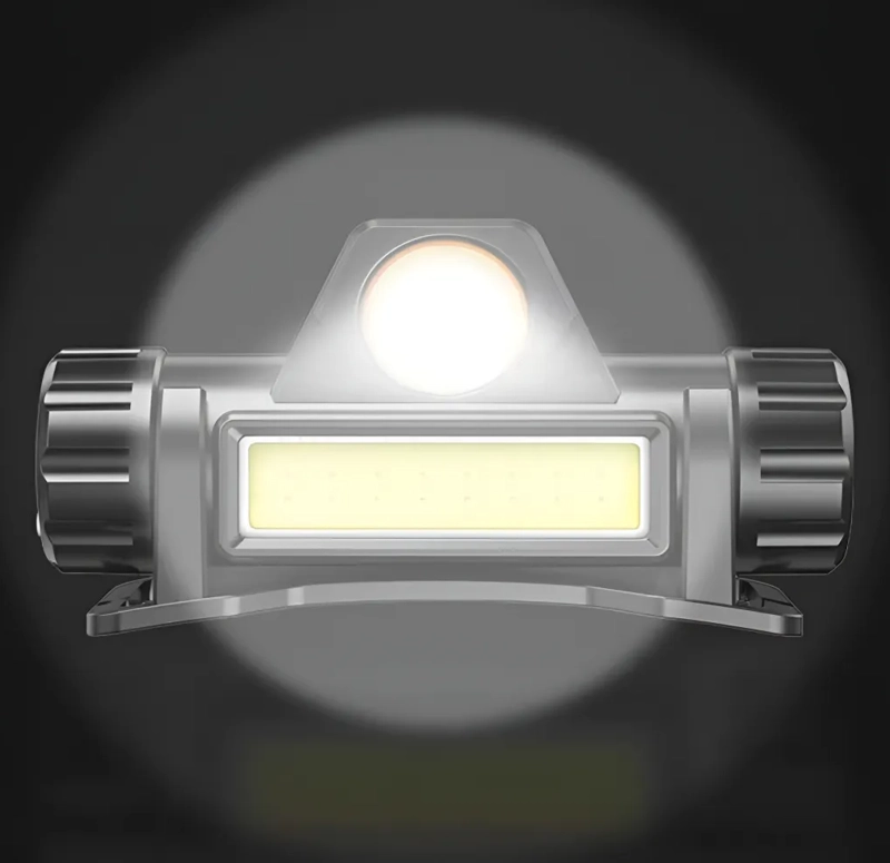 LINTERNA FOCO CABEZA LINTERNA MINERA CINTILLO 2EN1 CARGA USB LUZ BLANCO - 4