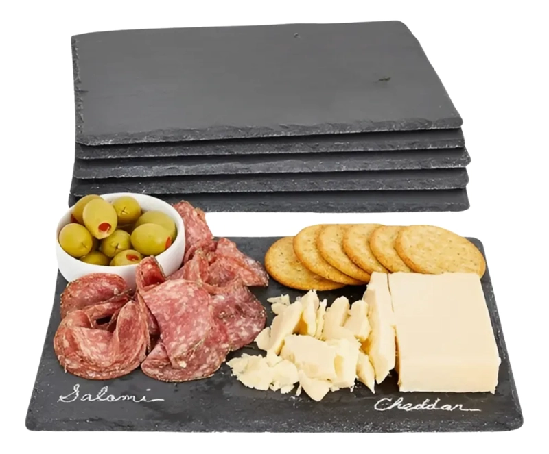 TABLA PIEDRA PIZARRA PRESENTACION PLATO RECTANGULAR 30X20CM LISA NEGRO - 1