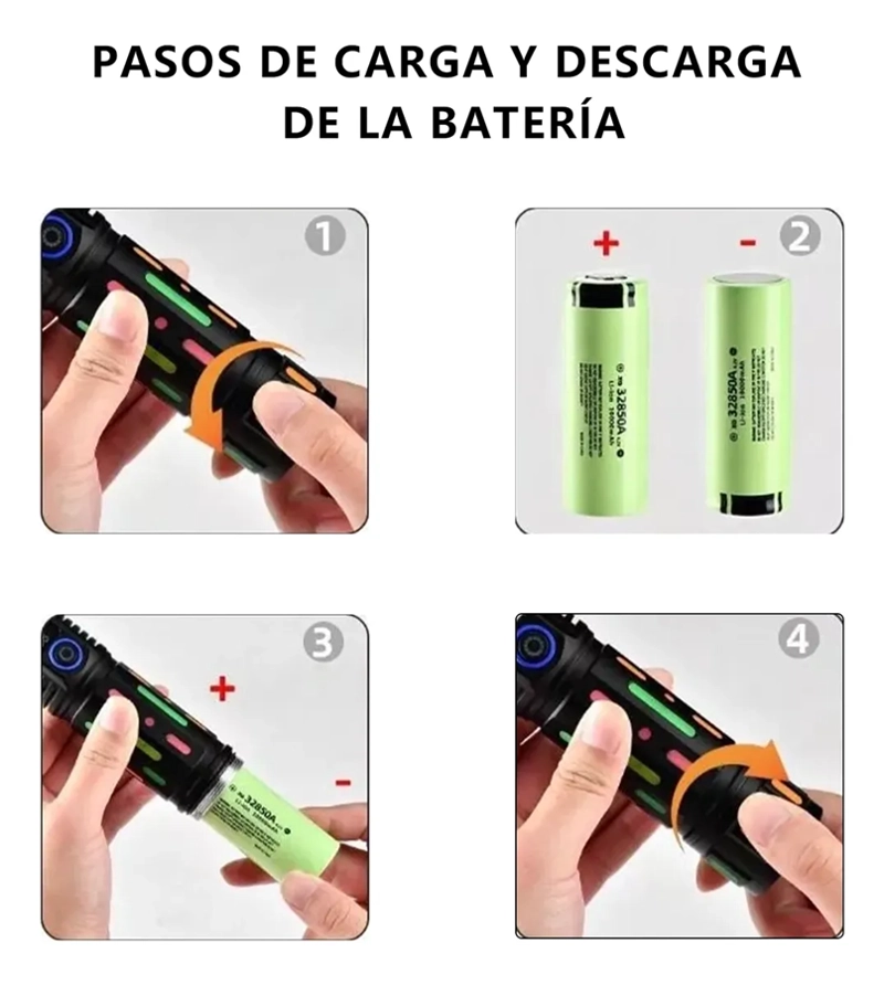 20000LM LINTERNA TACTICA ALTA POTENCIA CON PANTALLA DIGITAL - 4