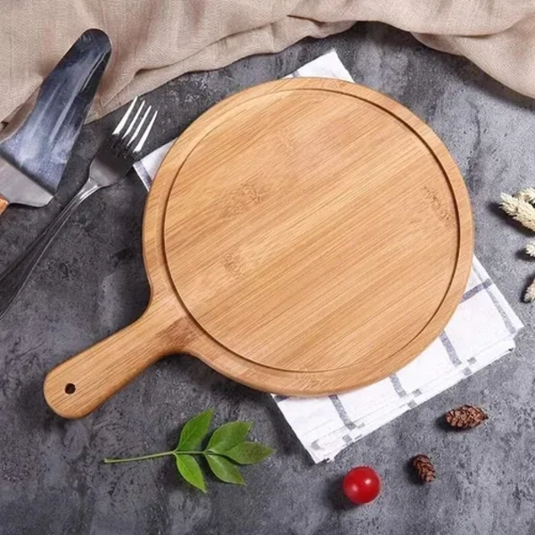 PLATO DE MADERA PARA PIZZA ALIMENTOS 30 CM TABLA PICOTEO - 1