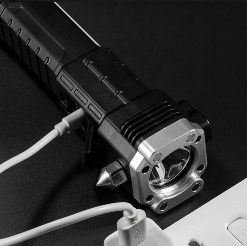 LINTERNA SOLAR USB EMERGENCIA PORTATIL TACTICA SOBREVIVENCIA BLANCO NEGRO - 2