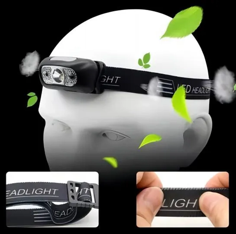 MINI LINTERNA FRONTAL LED RECARGABLE POR USB, LUZ DE CABEZA - 4
