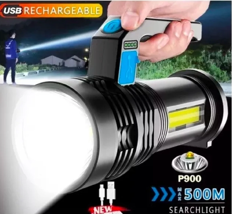 LINTERNA TACTICA LED MULTIFUNCION RECARGABLE BLANCO - 2