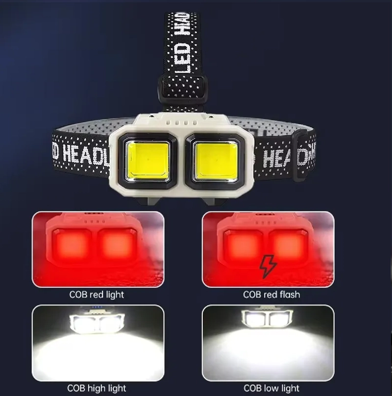 LINTERNA FRONTAL MINERO LED ROJA Y BLANCA - 3