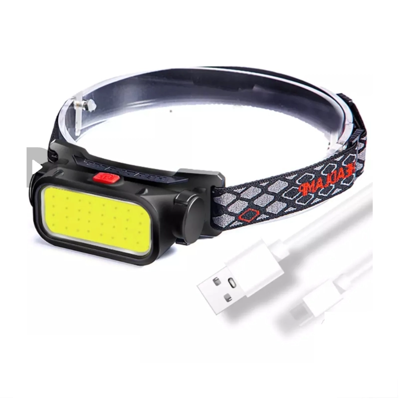 LINTERNA MINERO CABEZA LED COB RECARGABLE USB- C + LED ROJO - 1