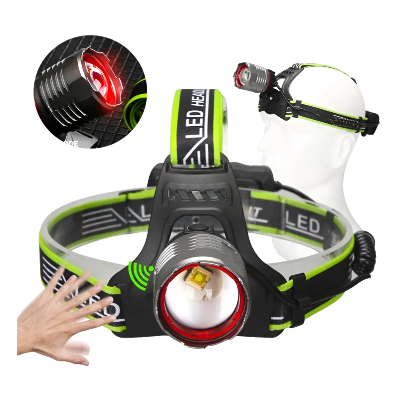 LINTERNA CABEZA ROJO LED DE ALTA POTENCIA PARA PESCA/CAZA LUZ ROJA - 1