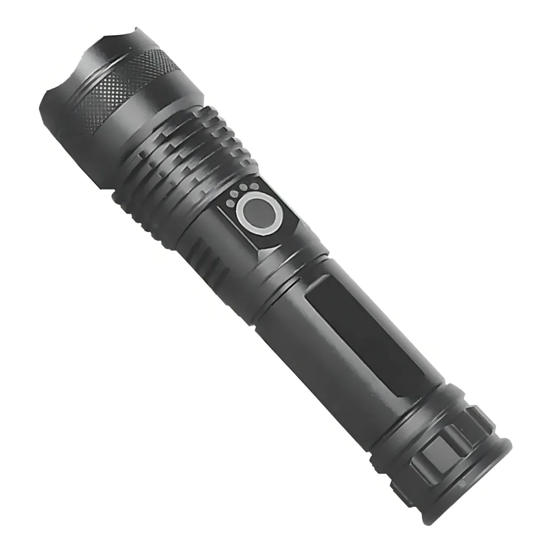 POTENTE LINTERNA TACTICA MILITAR USB P90 LINTERNAS CAMPING COLOR DE LA LUZ NEGRO - 2