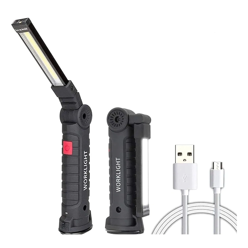 LINTERNA TACTICA LED COB RECARGABLE DE LUZ TRABAJO COLGANTE LINTERNA NEGRO - 1